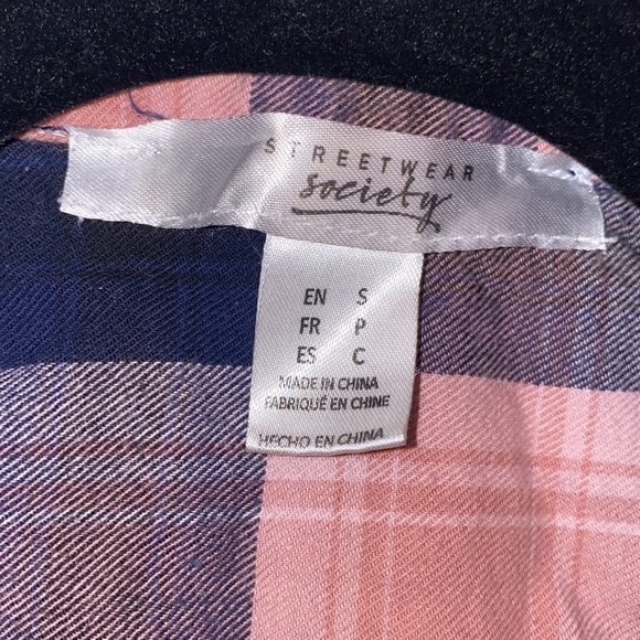 SWS floral pocket plaid skirt blouse with collar Sz S - Picture 4 of 11